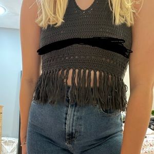 Cute knit tank with fringe